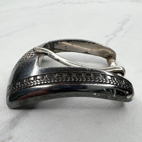 Vintage 1993 Silver Tone Simple Western Style Belt Buckle - Picture 4 of 10